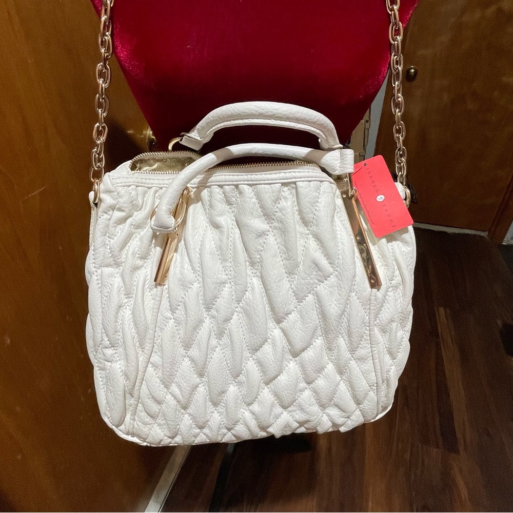 Ivanka Trump White Leather Shoulder Bag - New!